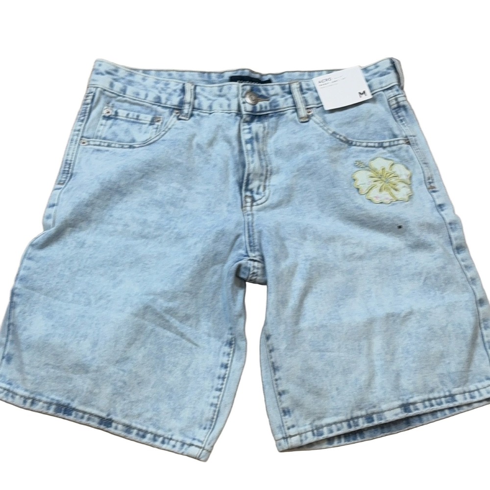 Aeropostale Baggy Jort Womens M Light Blue Cotton Denim Relaxed Fit Shorts